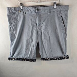 Denim & Flower Ricky Singh Shorts Mens 38 Gray Casual Chino Summer Floral Trim A